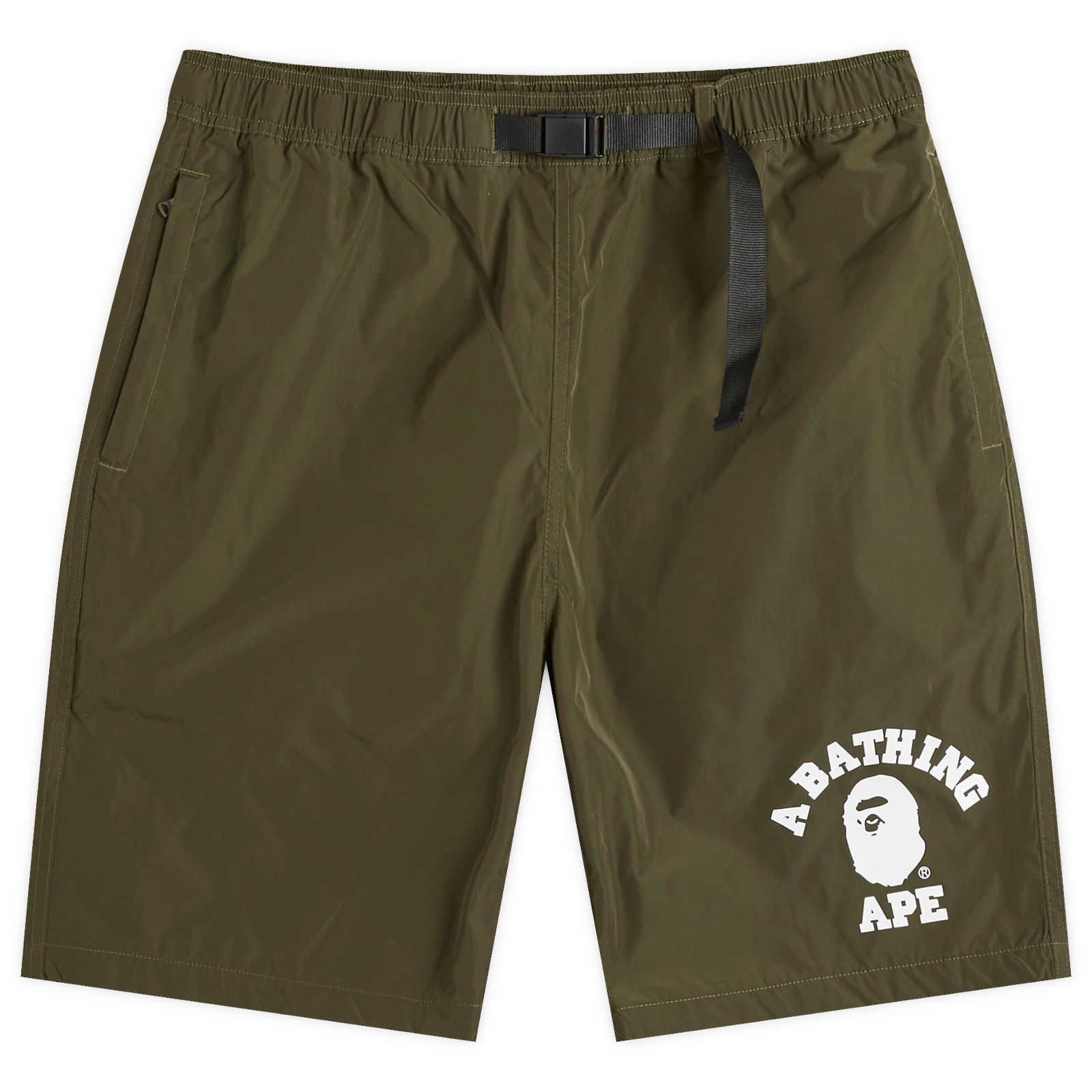 A Bathing Ape Men's College Beach Shorts in Olive, Size Large | END. Clothing