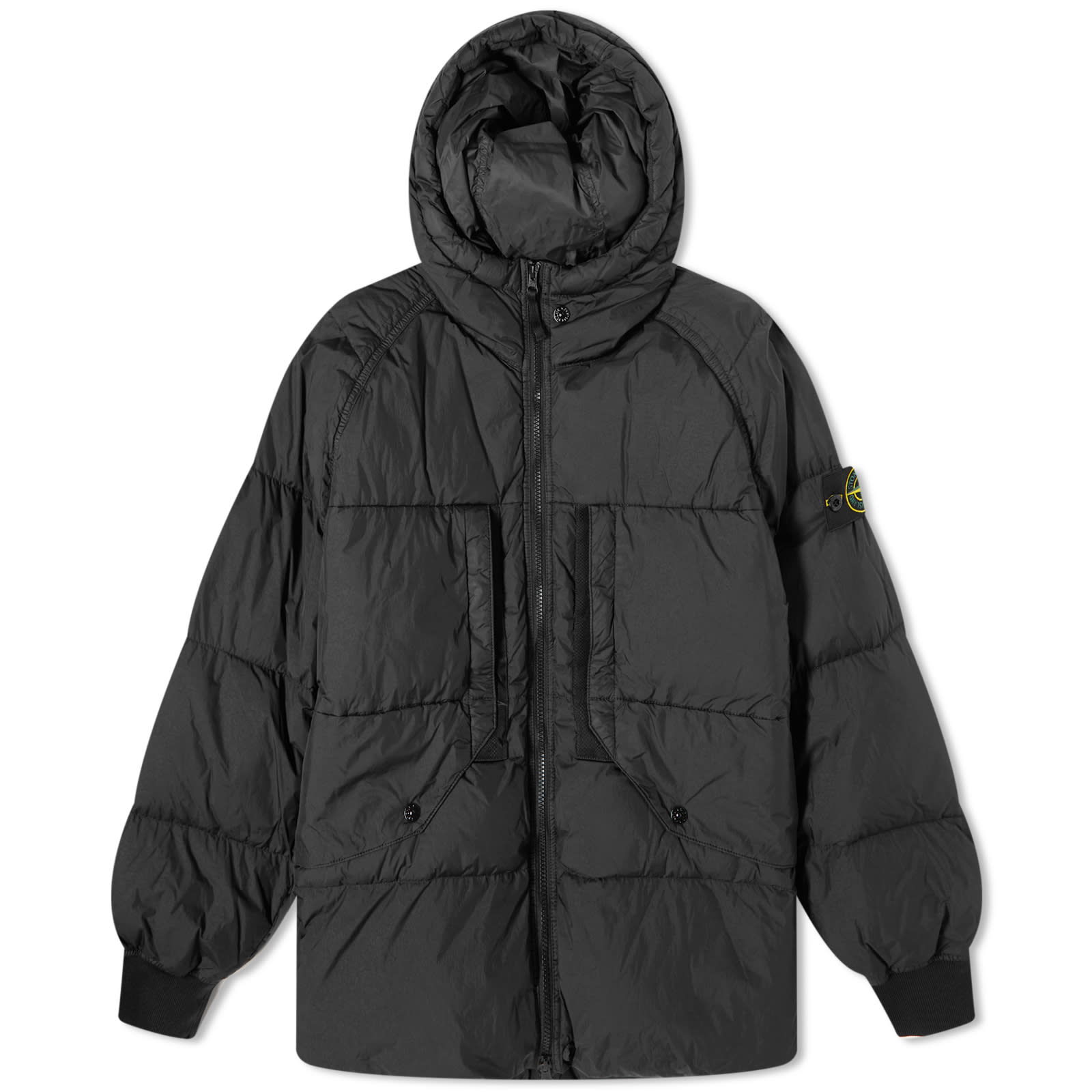 Crinkle Reps Hooded Down Jacket