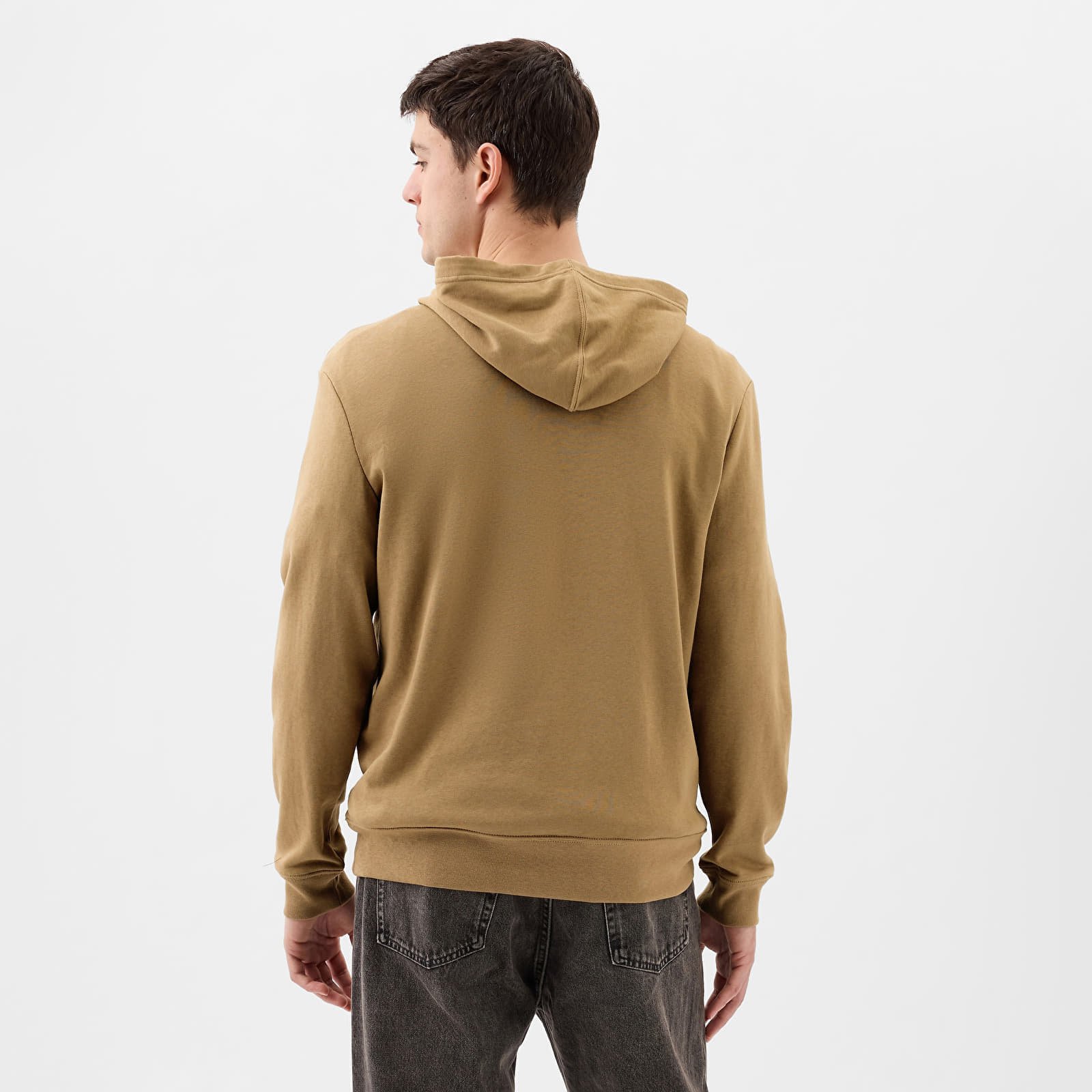 French Terry Pullover Logo Hoodie Perfect Khaki