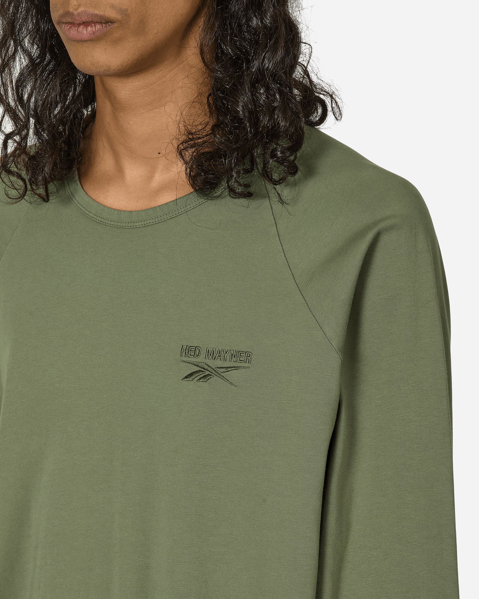 Hed Mayner Oversized Raglan Longsleeve T-Shirt Army Green