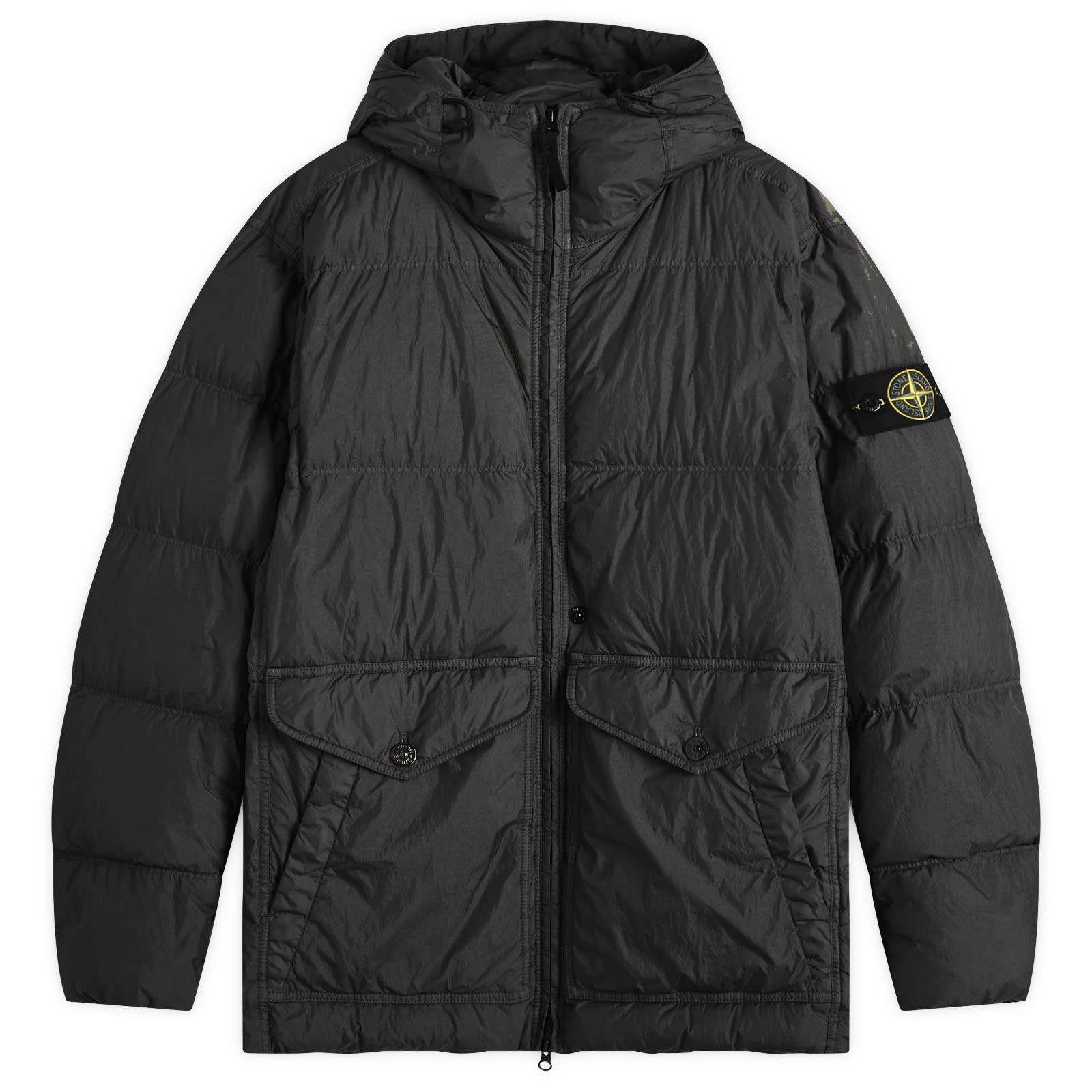 Crinkle Reps Hooded Down Jacket