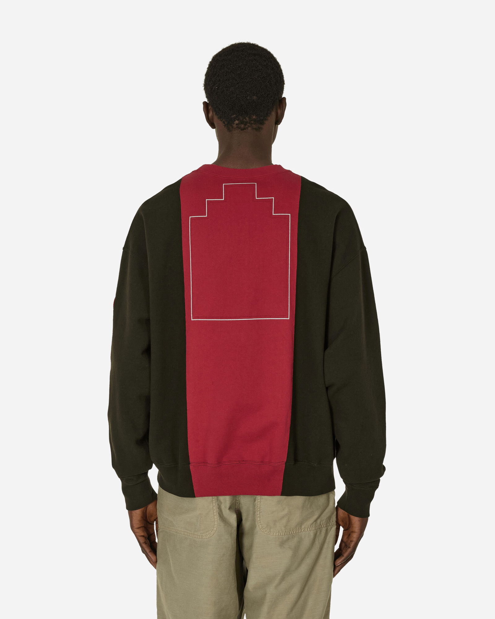 Paneled Two Tone Crewneck Sweatshirt Red / Black