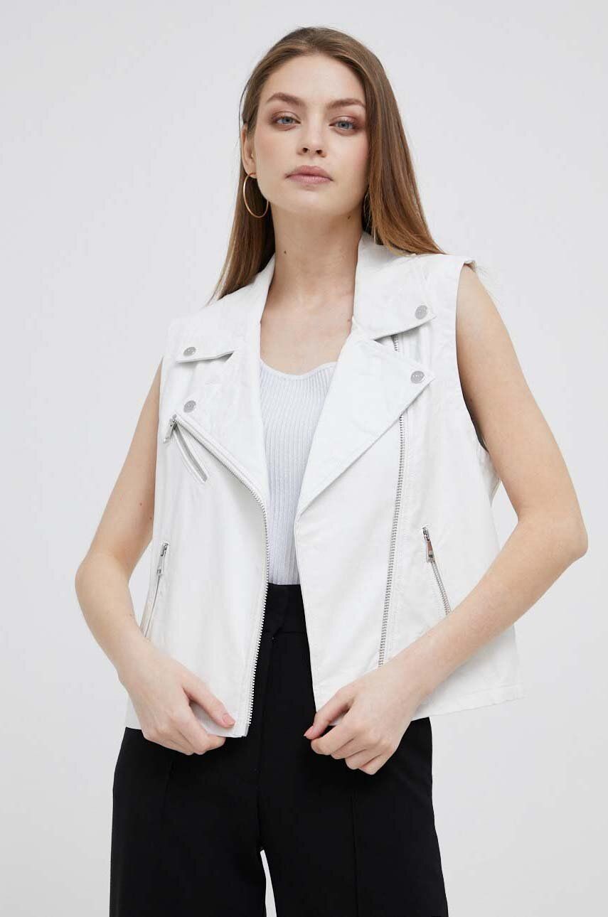 Sleeveless Vegan Leather Moto Vest