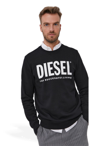 Diesel S-Girk Ecologo Label Sweatshirt With Logo Print A02864.0BAWT