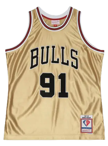 Mitchell & Ness Chicago Bulls Dennis Rodman 75th Swingman Jersey SMJY4398-CBU97DRDGOLD