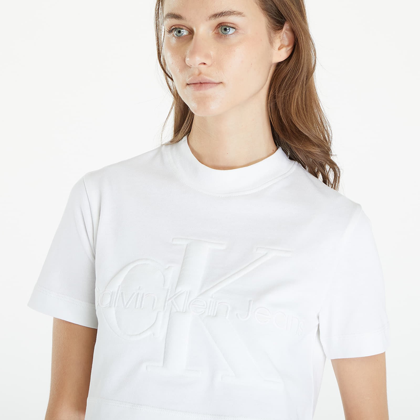 Premium Monologo Cropped T-Shirt White