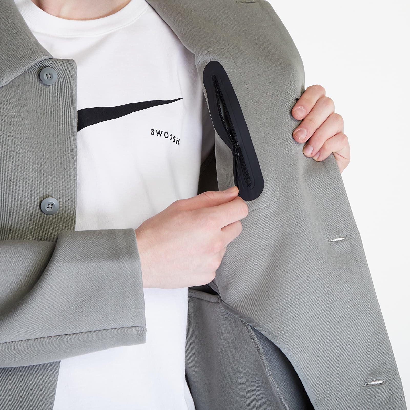 Sportswear Tech Fleece Reimagined Oversized Shacket "Dark Stucco"