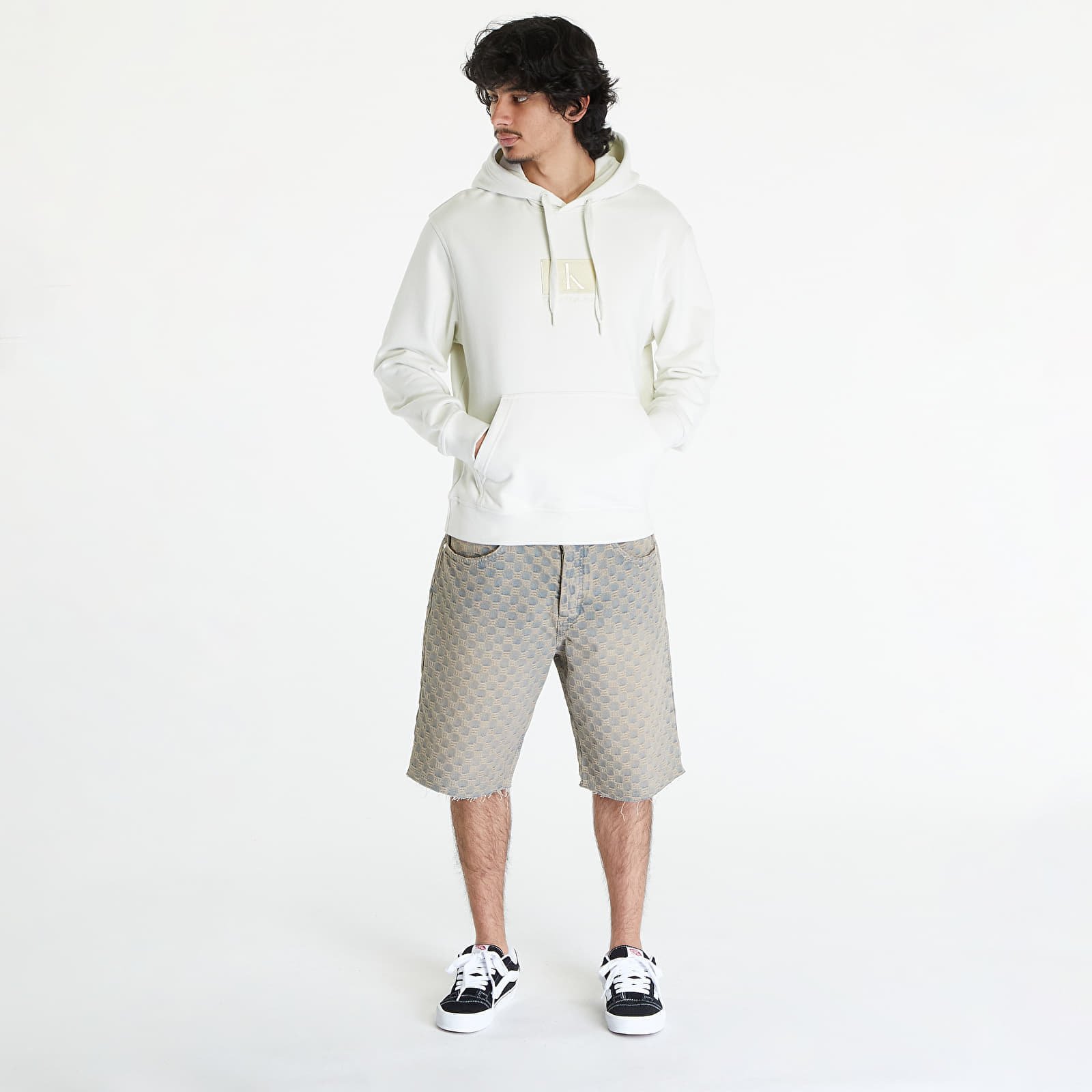 Embroidery Patch Hoodie White