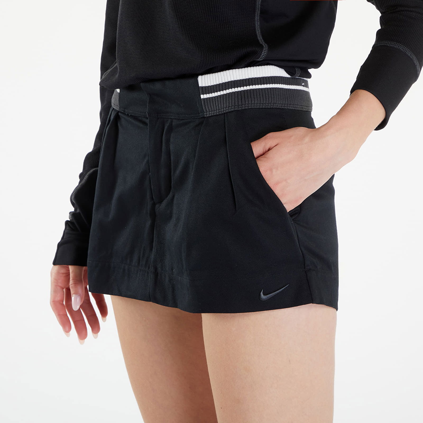 Sportswear Canvas Low-Rise Mini Skirt Black/ Anthracite