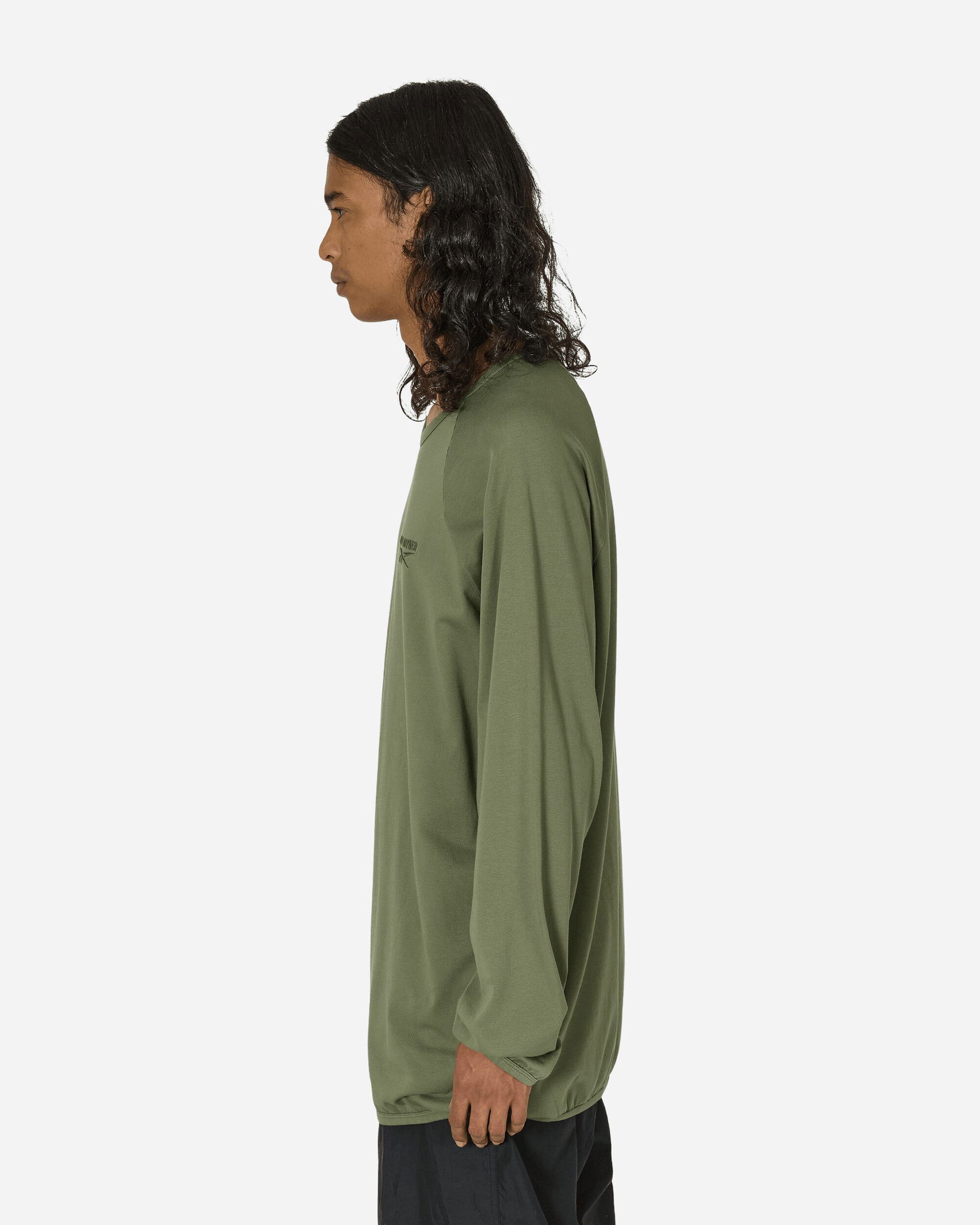 Hed Mayner Oversized Raglan Longsleeve T-Shirt Army Green