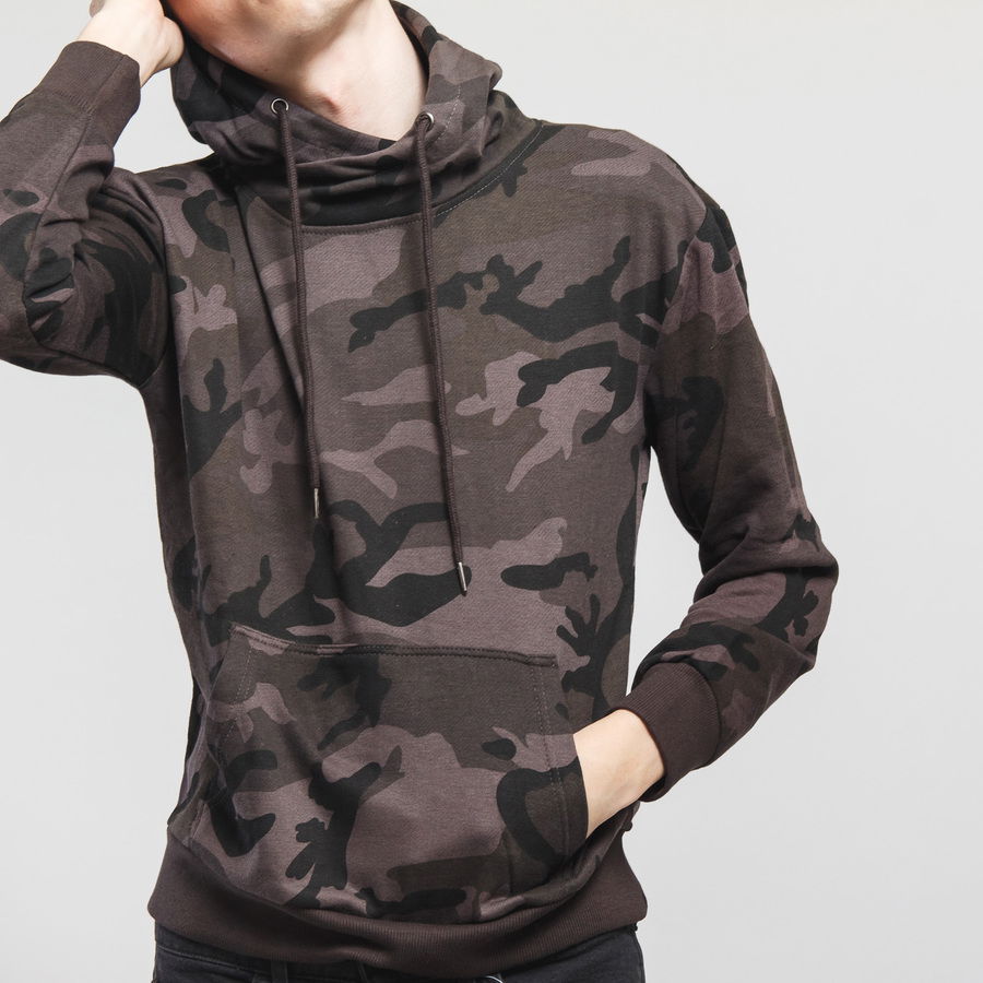 High Neck Camo Hoodie