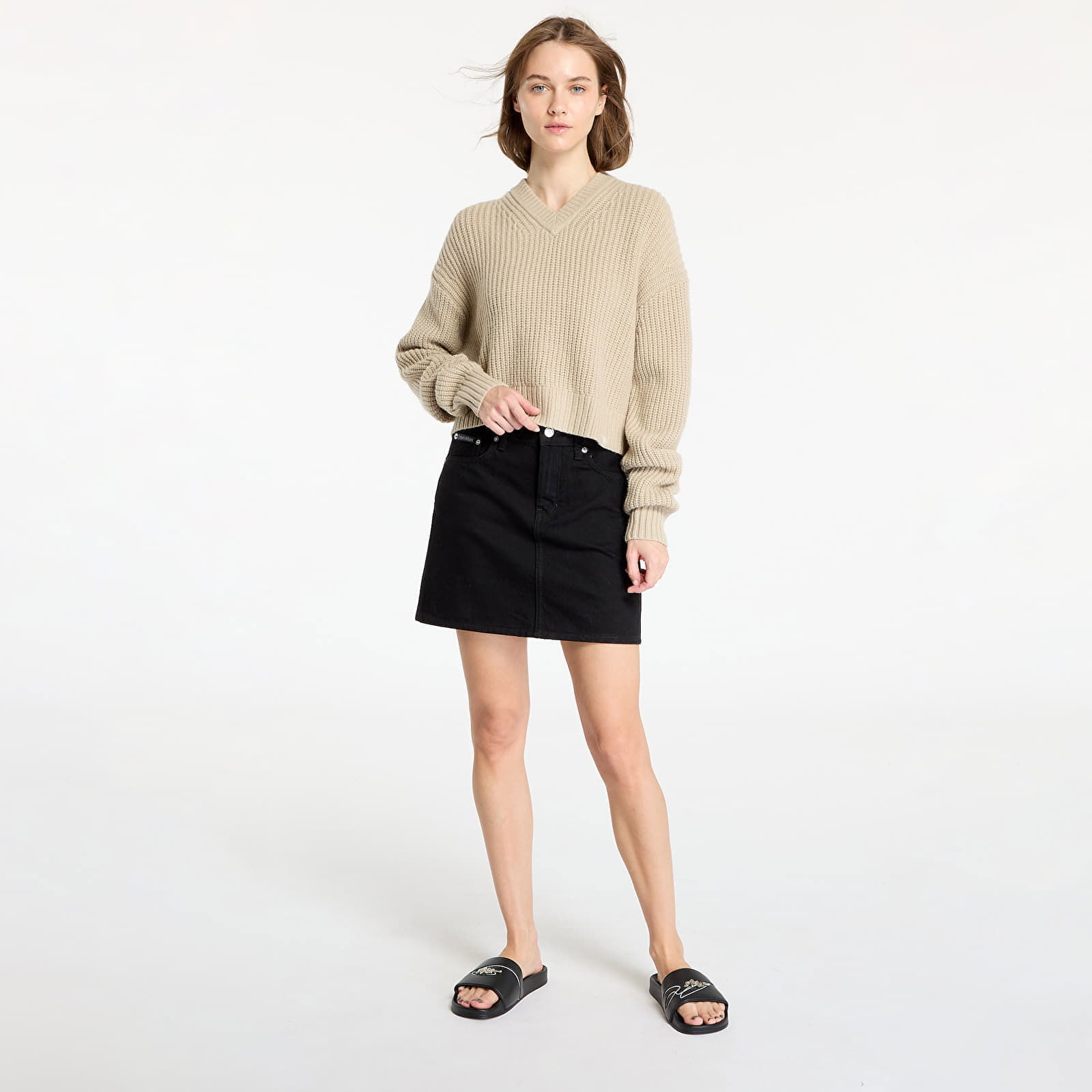 Chunky V-Neck Sweater Pelican