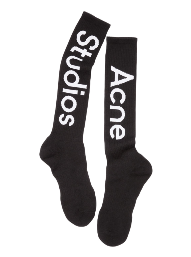 Logo Contrast Knee-High Socks