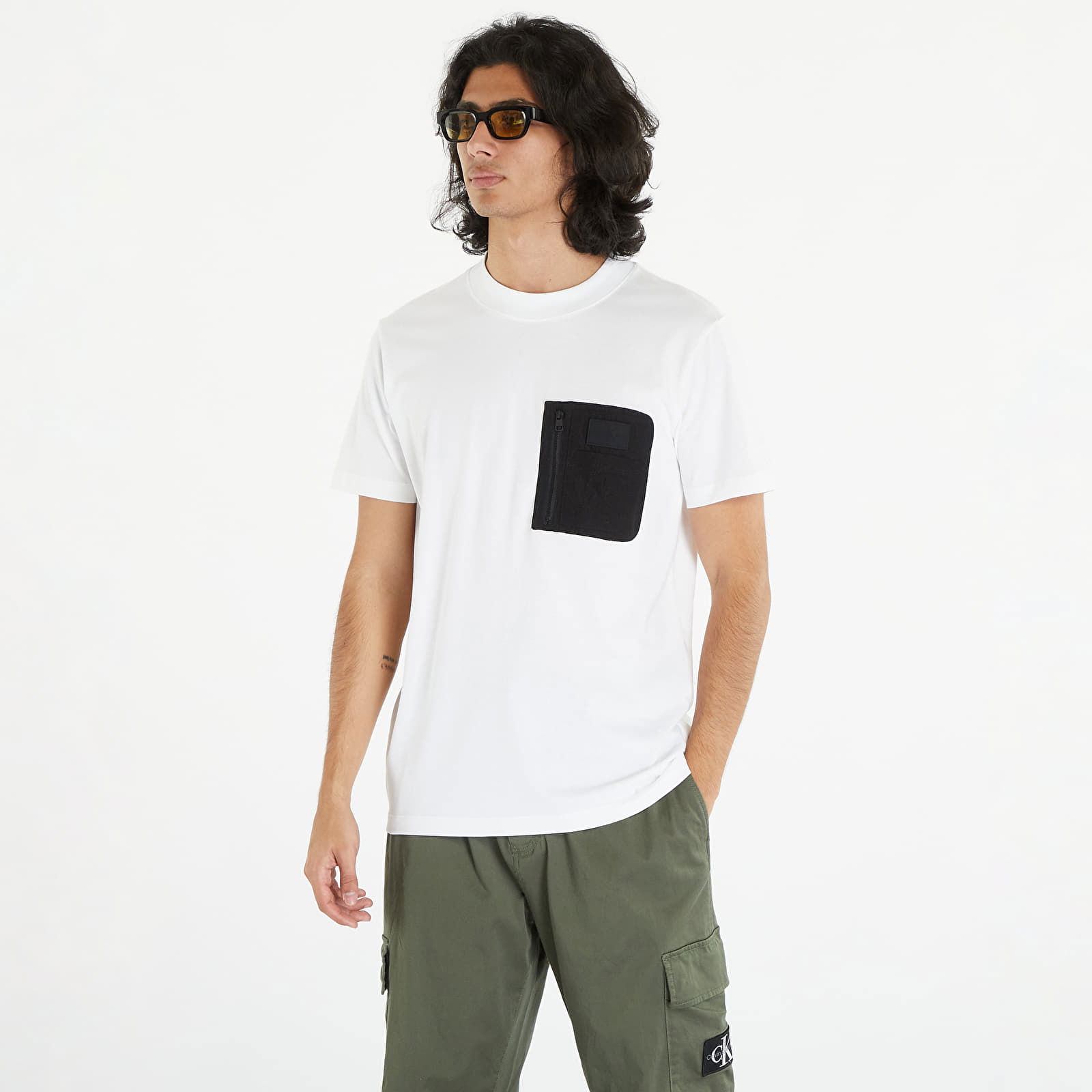 Jeans Mix Media Tee White