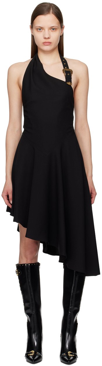 Versace Couture Black Baroque Buckle Minidress E76HAO917_EN0302