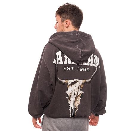 Chest Signature Os Washed Full Zip Skull Hoodie
