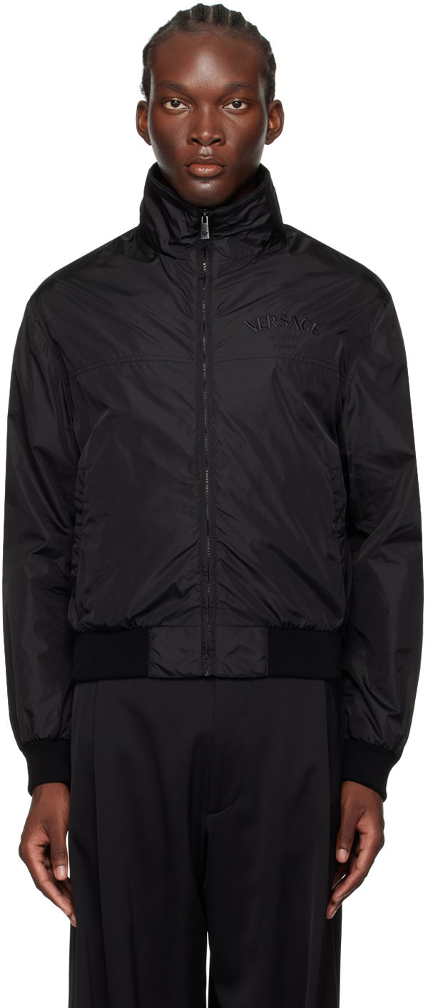 Black Milano Stamp Bomber Jacket