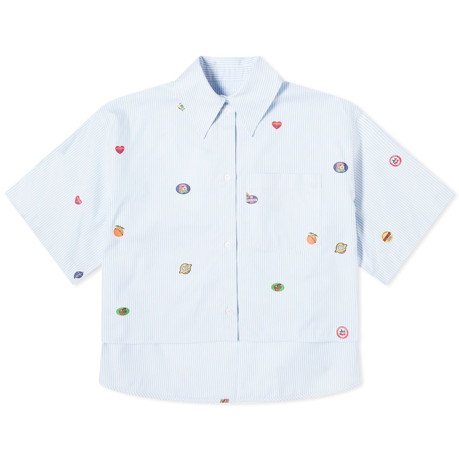Paris Fruit Stickers Cropped Shirt