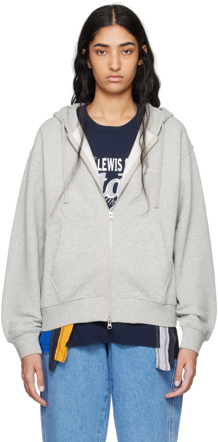 Gray Cursive Hoodie