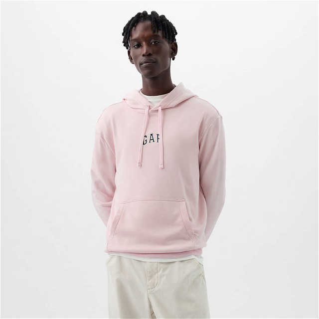 French Terry Pullover Mini Logo Hoodie Light Peony