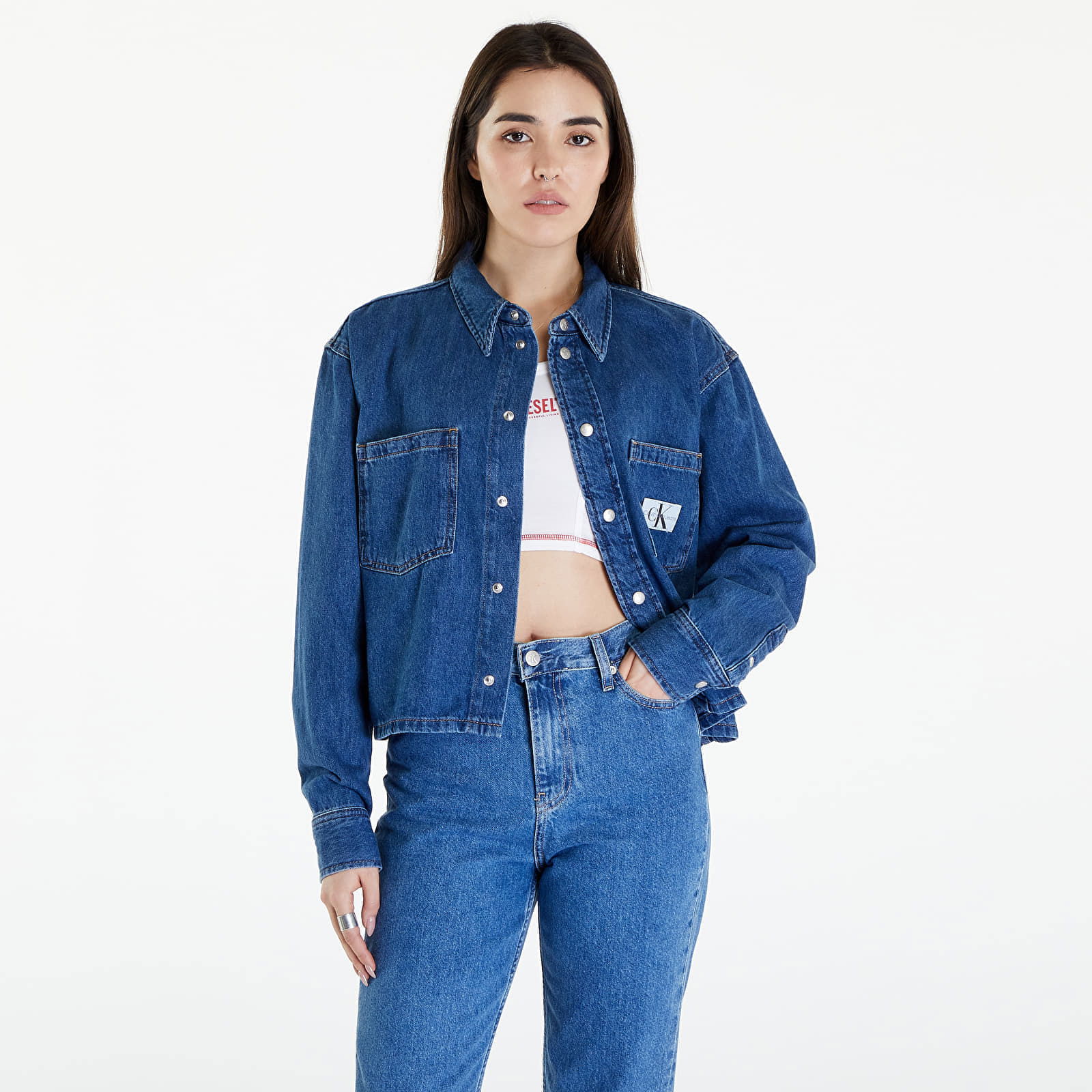 Cropped Dad Denim Shirt