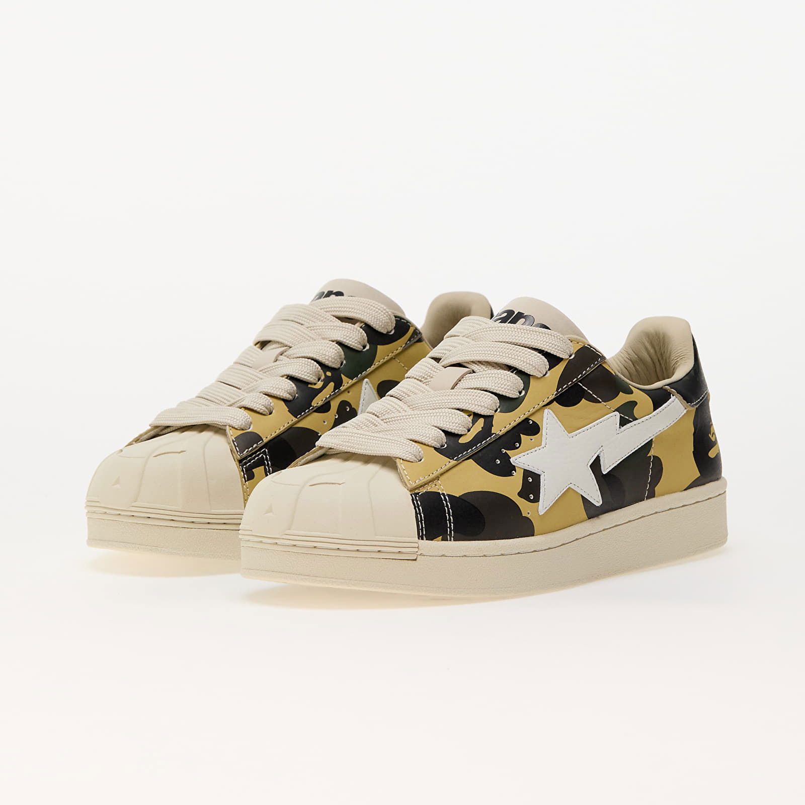 A BATHING APE Skull Sta 1St Camo Yellow