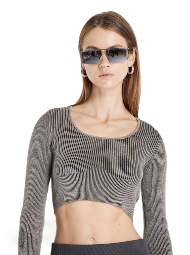 Jeans Square Neck Plating Knitwear Perfect Taupe
