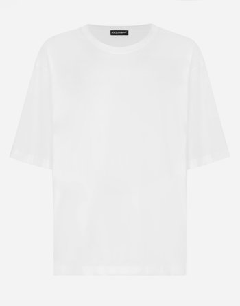 Dolce & Gabbana Blanco Short-sleeved Jersey T-shirt With Angel Print I8ANTMG7K9TW0800