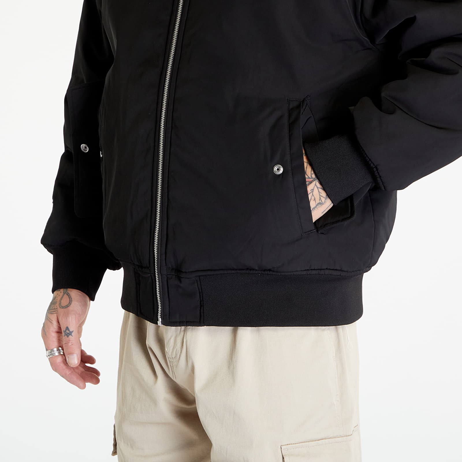 Jeans Reversible Sherpa Bomber Jacket Black/ Brown