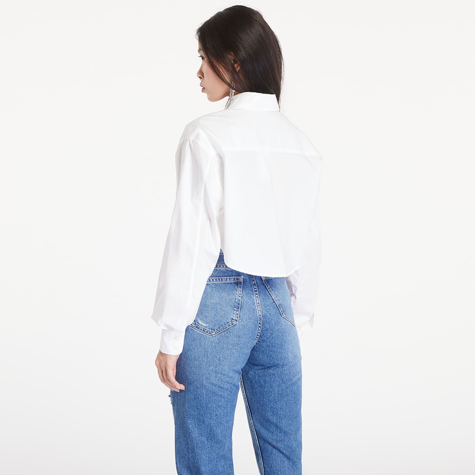 Woven Label Cropped T-Shirt White