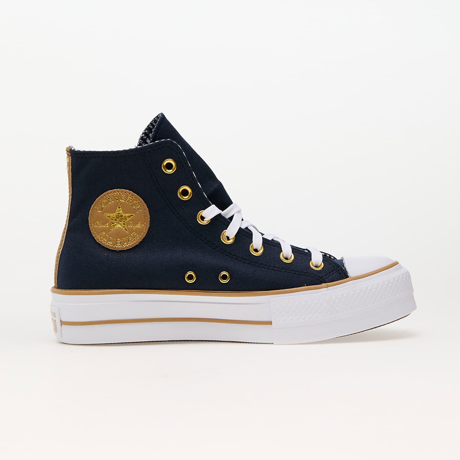 Chuck Taylor All Star Lift Platform Herringbone Stripe Obsidian/ White/ Trek Tan