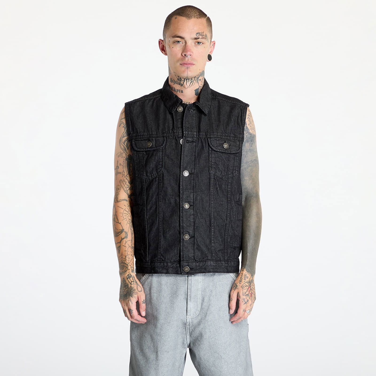 Denim Vest Black Washed