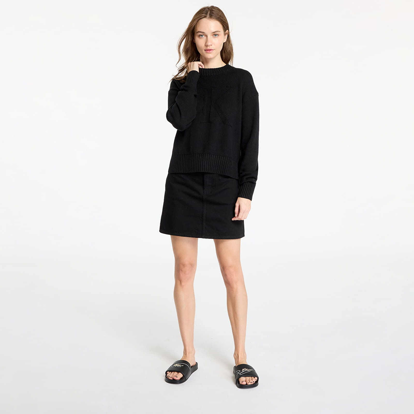 Intarsia Loose Sweater Black