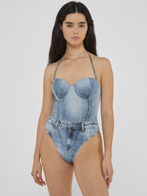 Originals Denim Print One Piece Swimsuit