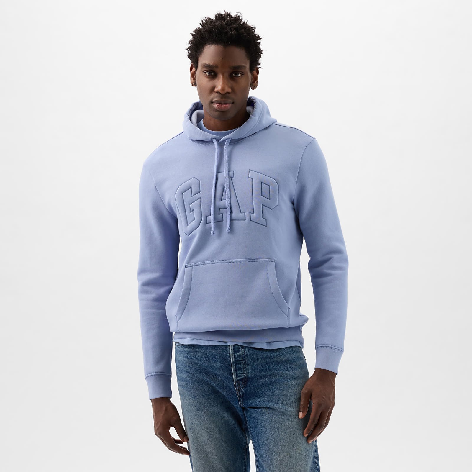 Pullover Puff Logo Hoodie Distant Blue