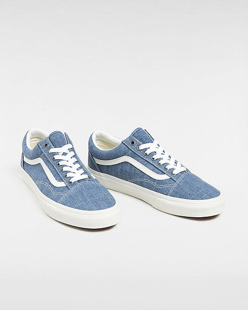 Old Skool Shoes (threaded Denim Blue/white) Unisex Blue, Size 3