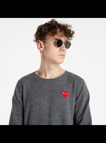 Comme des Garçons PLAY Red Heart Crewneck Jumper AZN068 Mid Grey