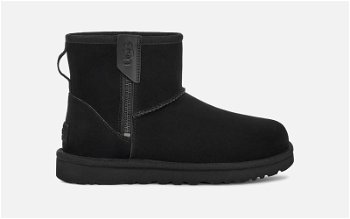 UGG ® Classic Mini Bailey Zip Boot in Black, Size 5, Leather 1151230-BLK