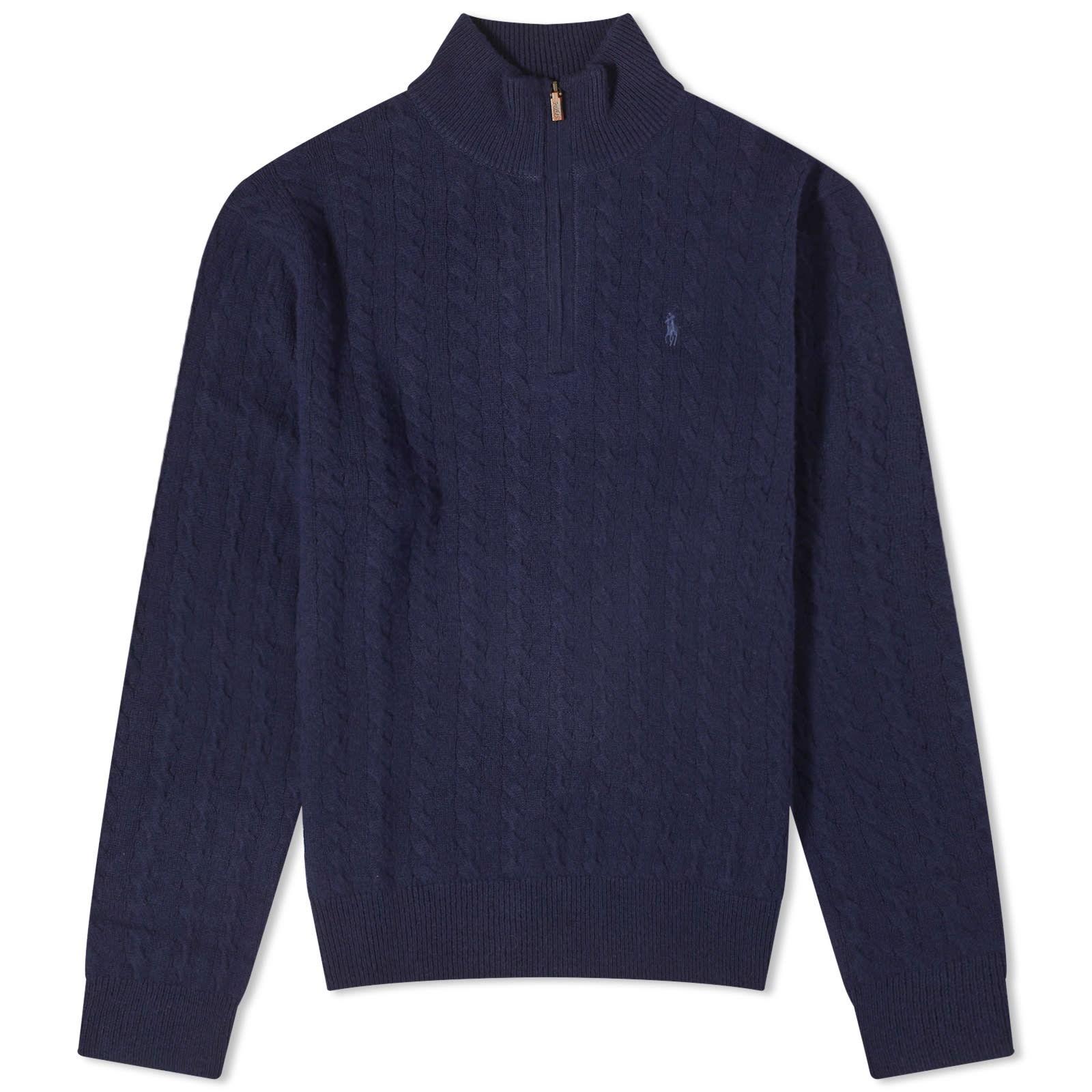 Half Zip Cable Knit Jumper "Hunter Navy"