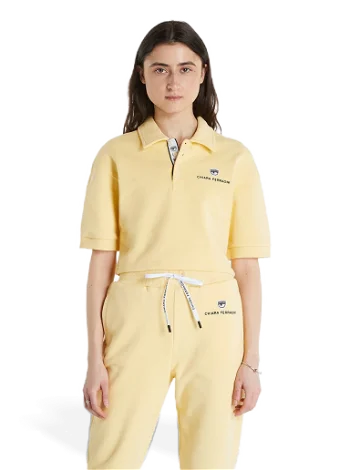 Chiara Ferragni Light Diagonal Fleece Co Polo T-Shirt 72CBGT01CFT03611