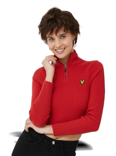 Cropped Ribbed 1/4 Zip Jumper