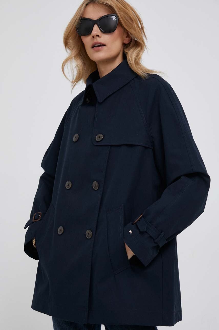 Double Breasted Short Trench Coat