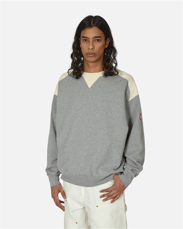 Panel Shoulder Crewneck Sweatshirt Grey