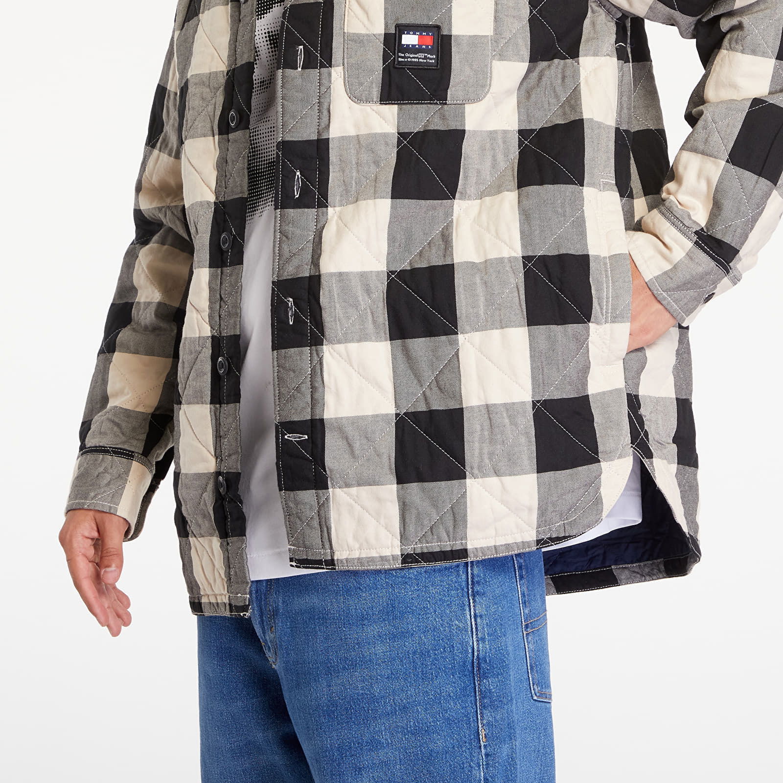 Lined Check Overshirt Black