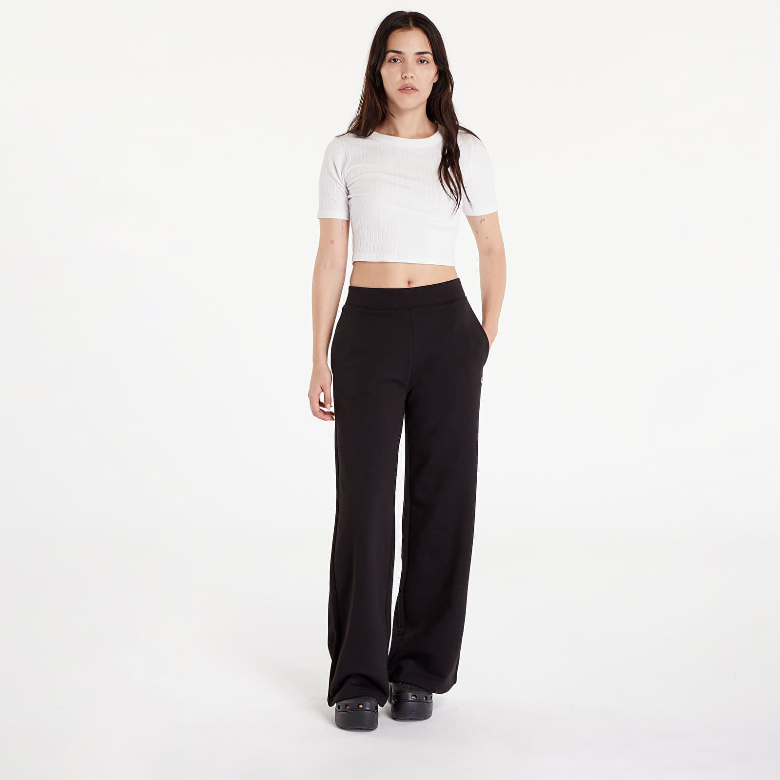 Relaxed Cotton Terry Joggers Black