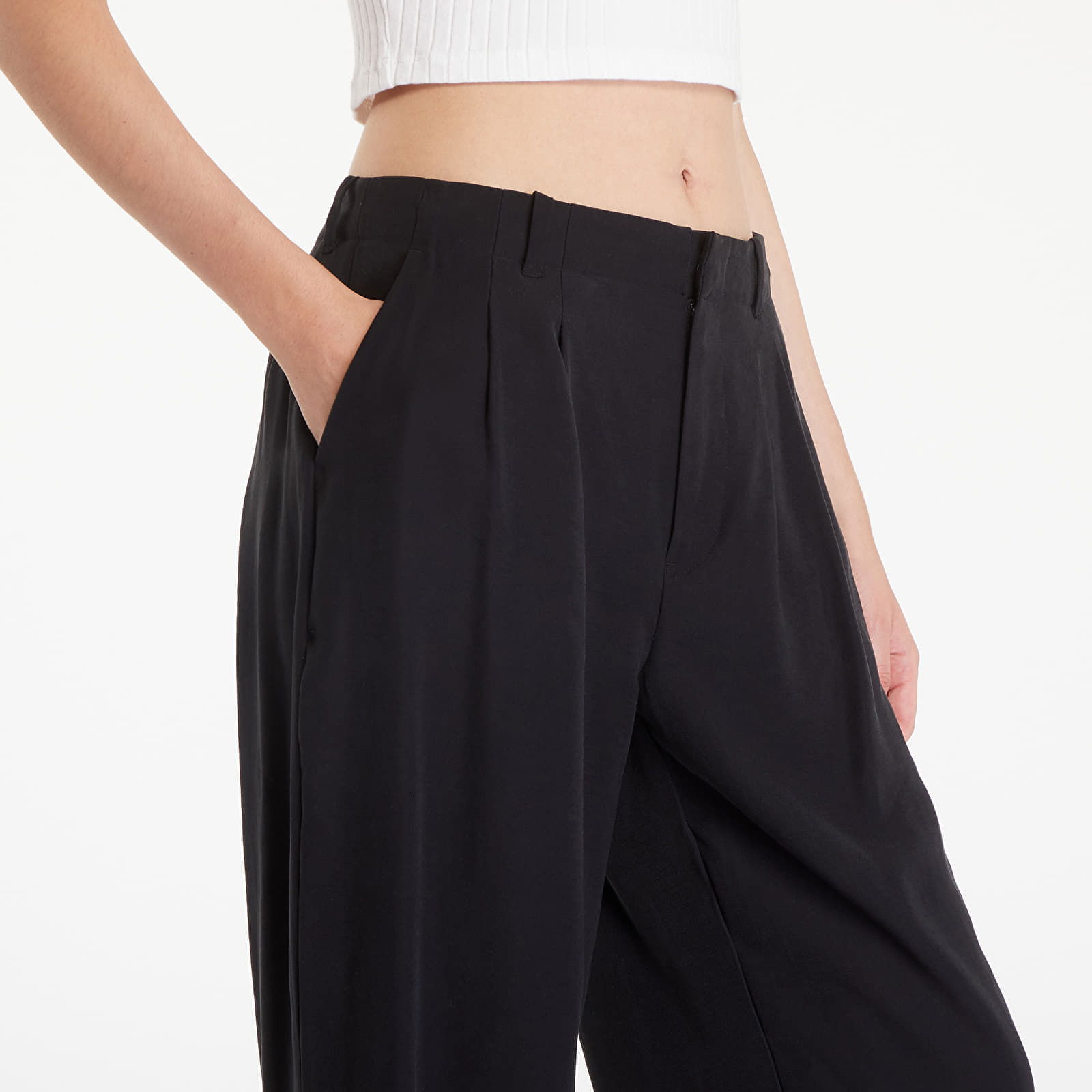 Viscose Relaxed Chino Pants Black