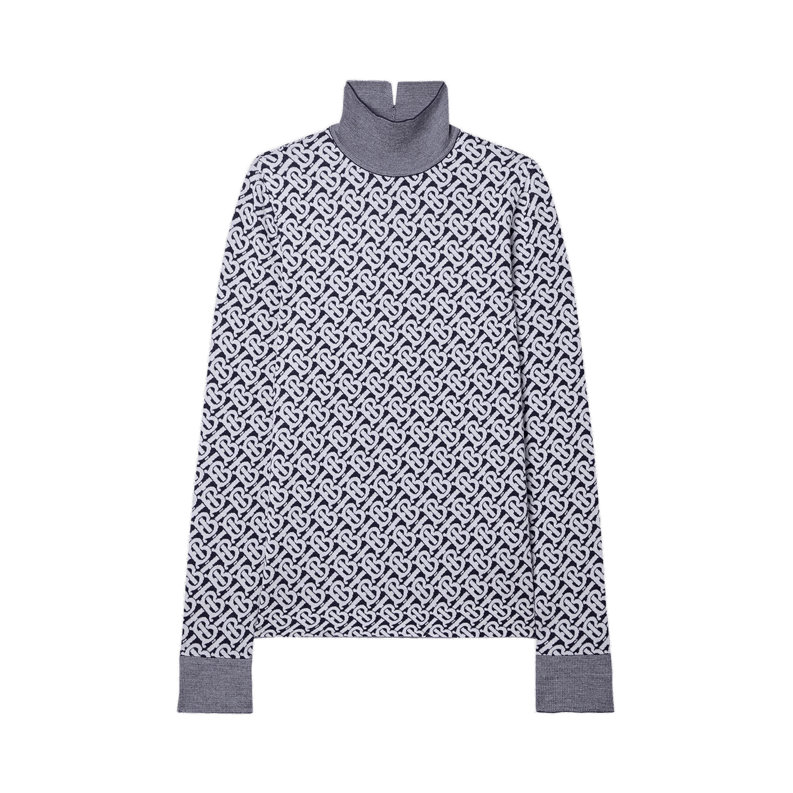 Monogram Wool Jacquard Turtleneck Sweater