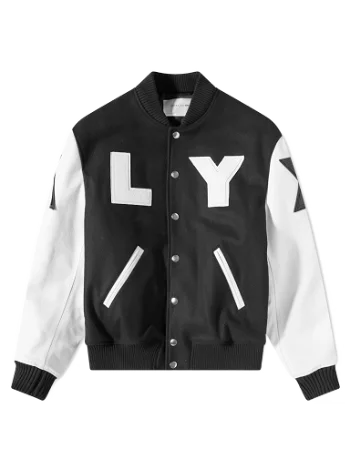 1017 ALYX 9SM Leather Sleeve Logo Varsity Jacket AAMOU0319FA01-MTY0001