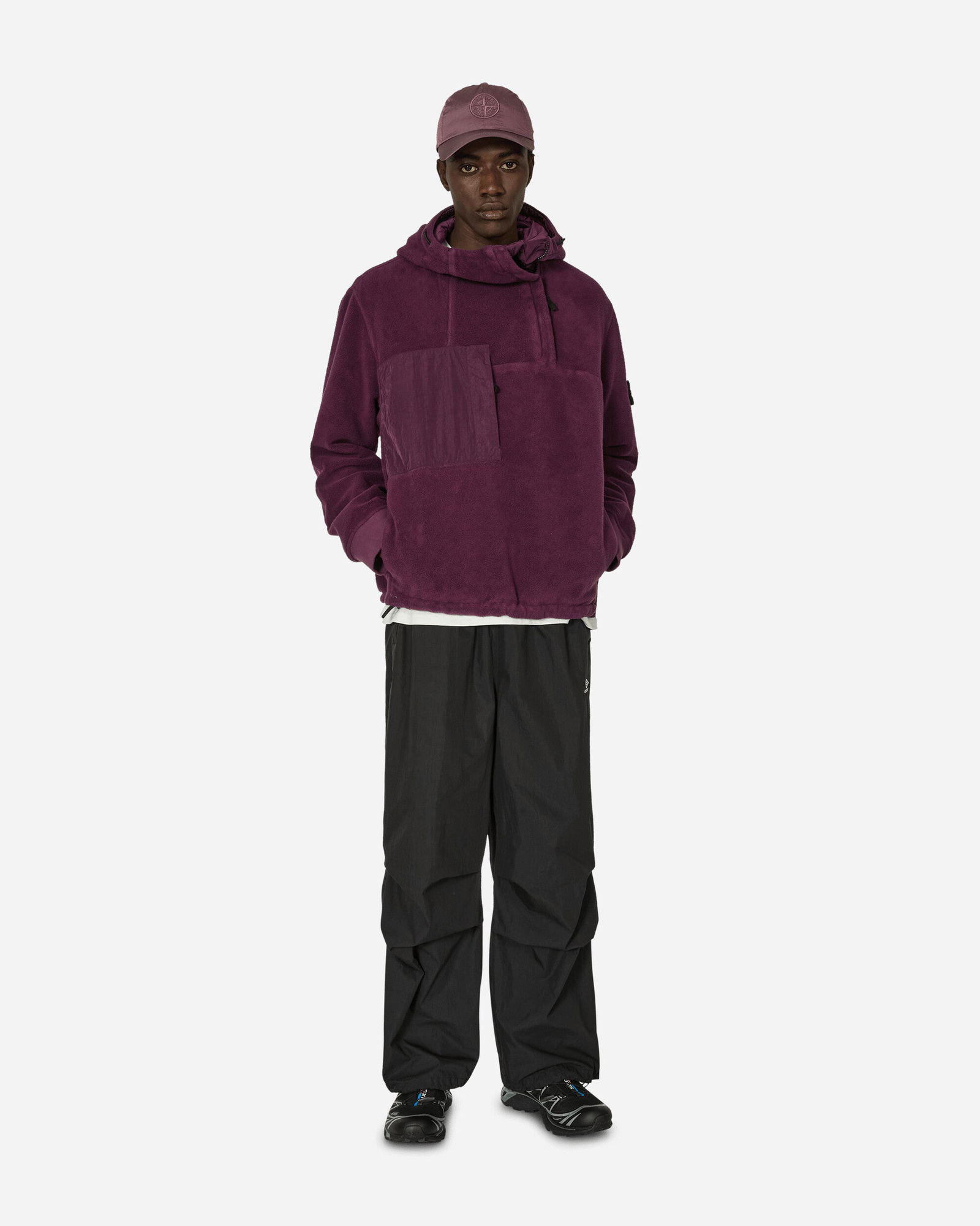 Sherpa Hooded Jacket Dark Burgundy