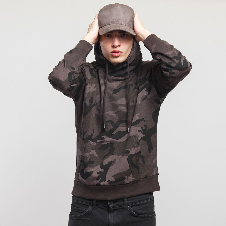 High Neck Camo Hoodie